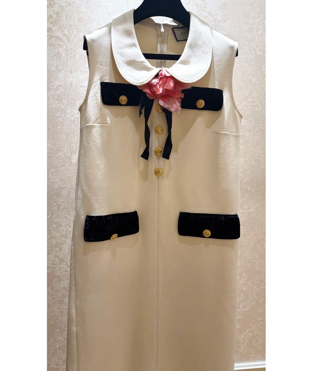 GUCCI Белое вискозное платье, фото 5