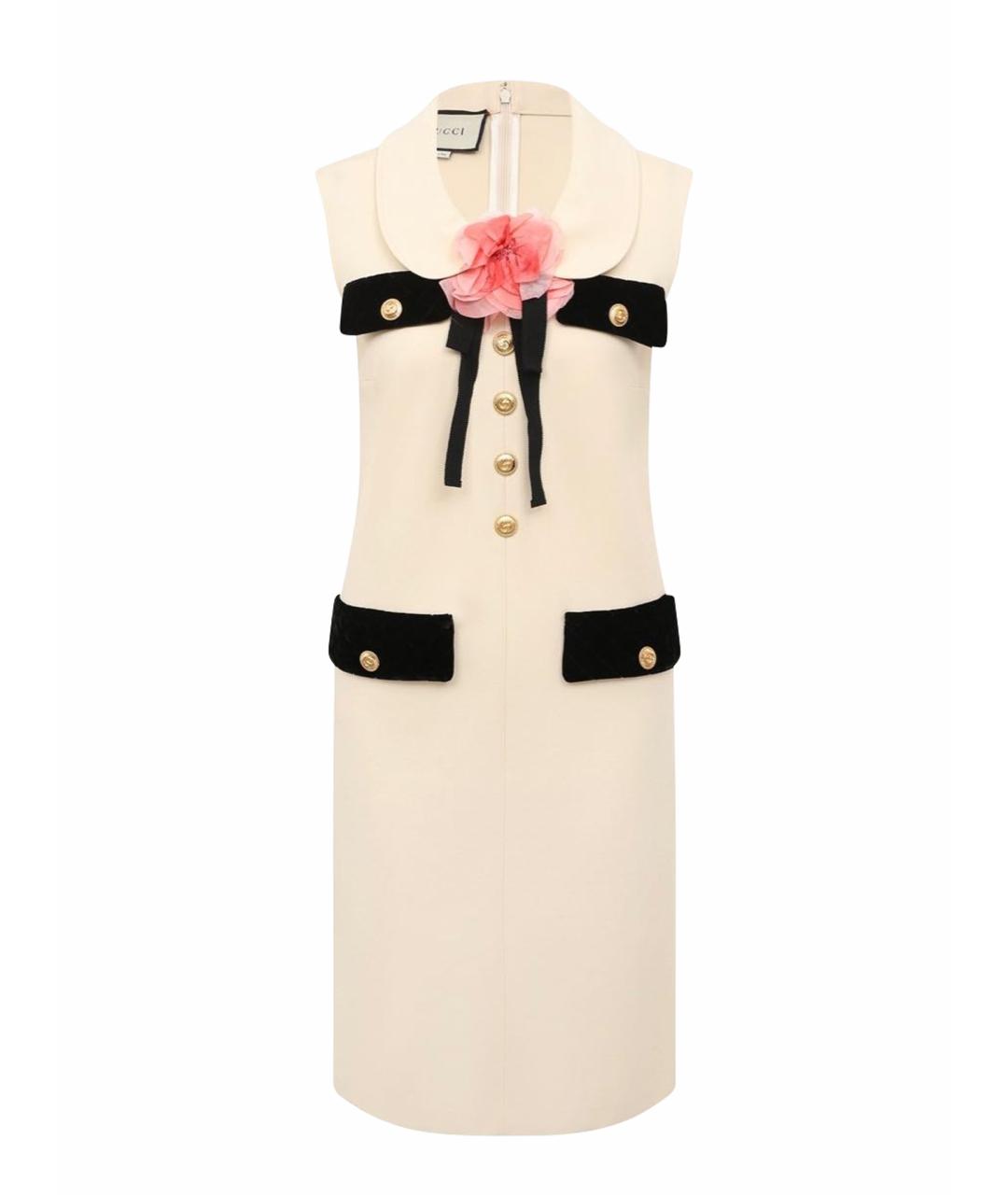 GUCCI Белое вискозное платье, фото 6