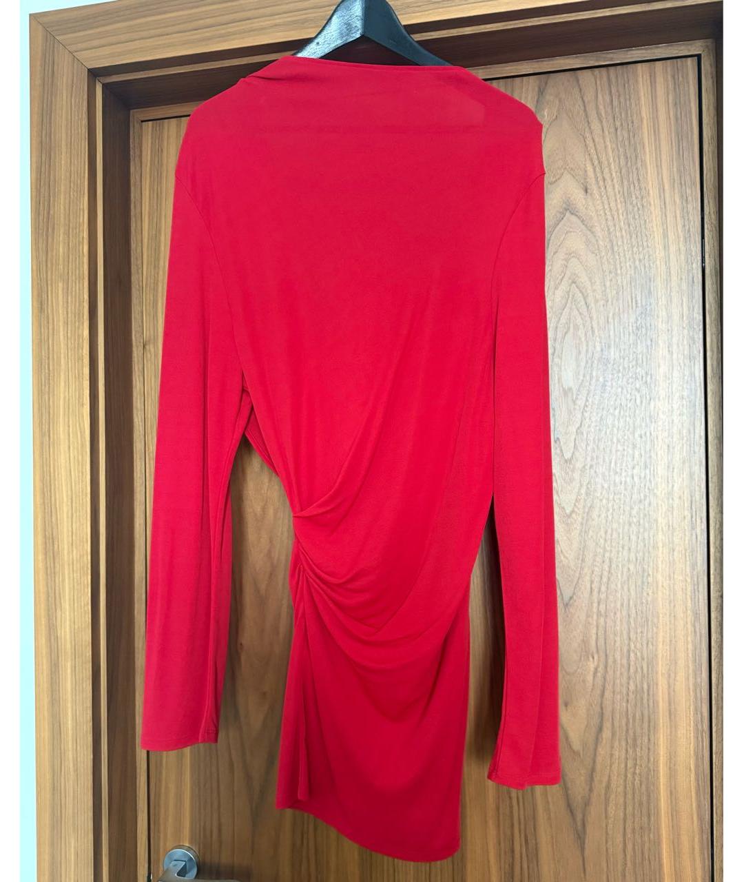 JACQUEMUS Красное вискозное коктейльное платье, фото 3