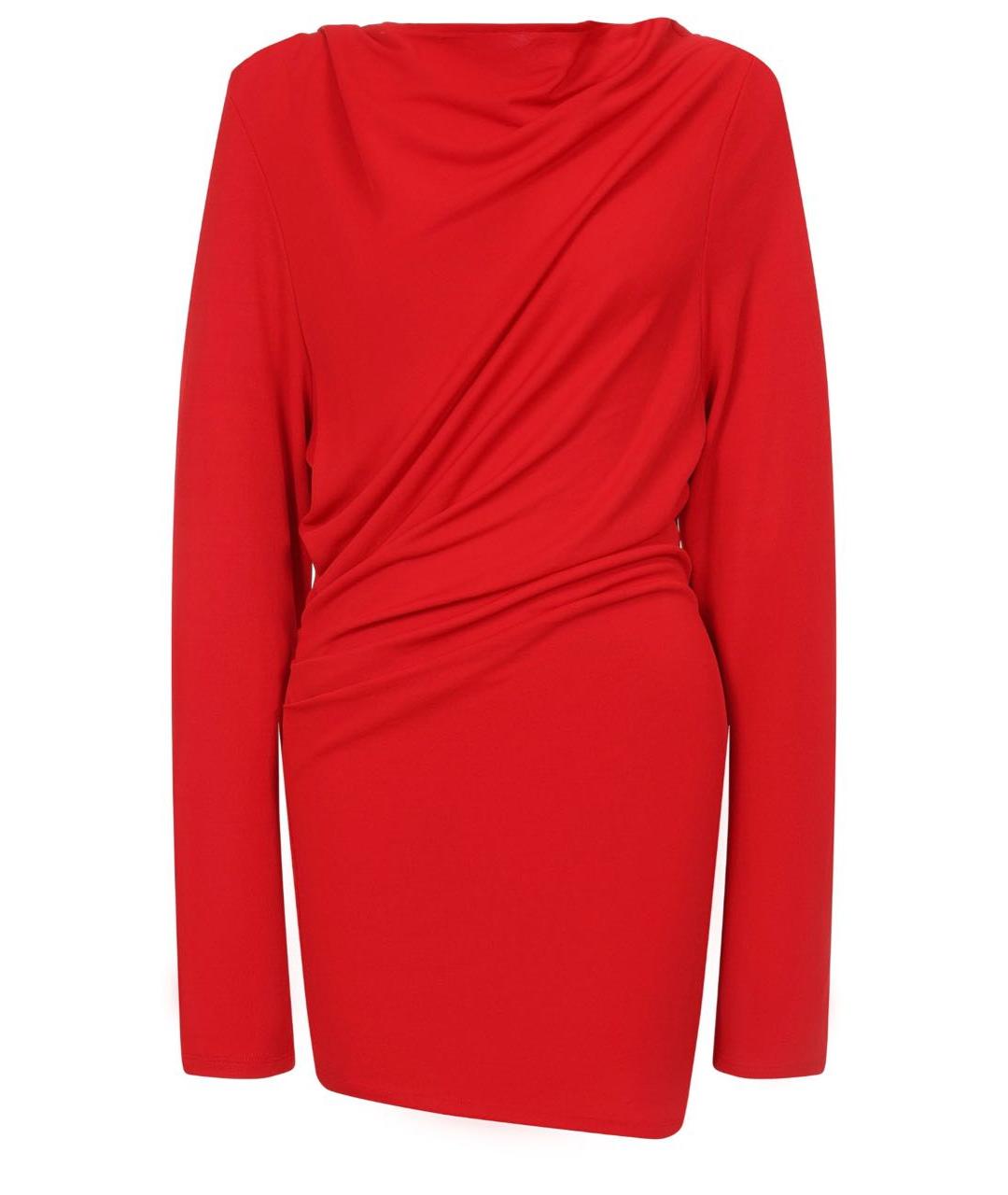 JACQUEMUS Красное вискозное коктейльное платье, фото 9