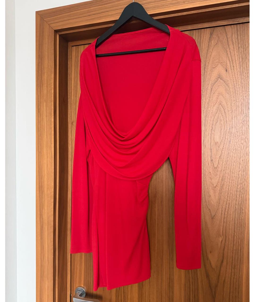 JACQUEMUS Красное вискозное коктейльное платье, фото 2