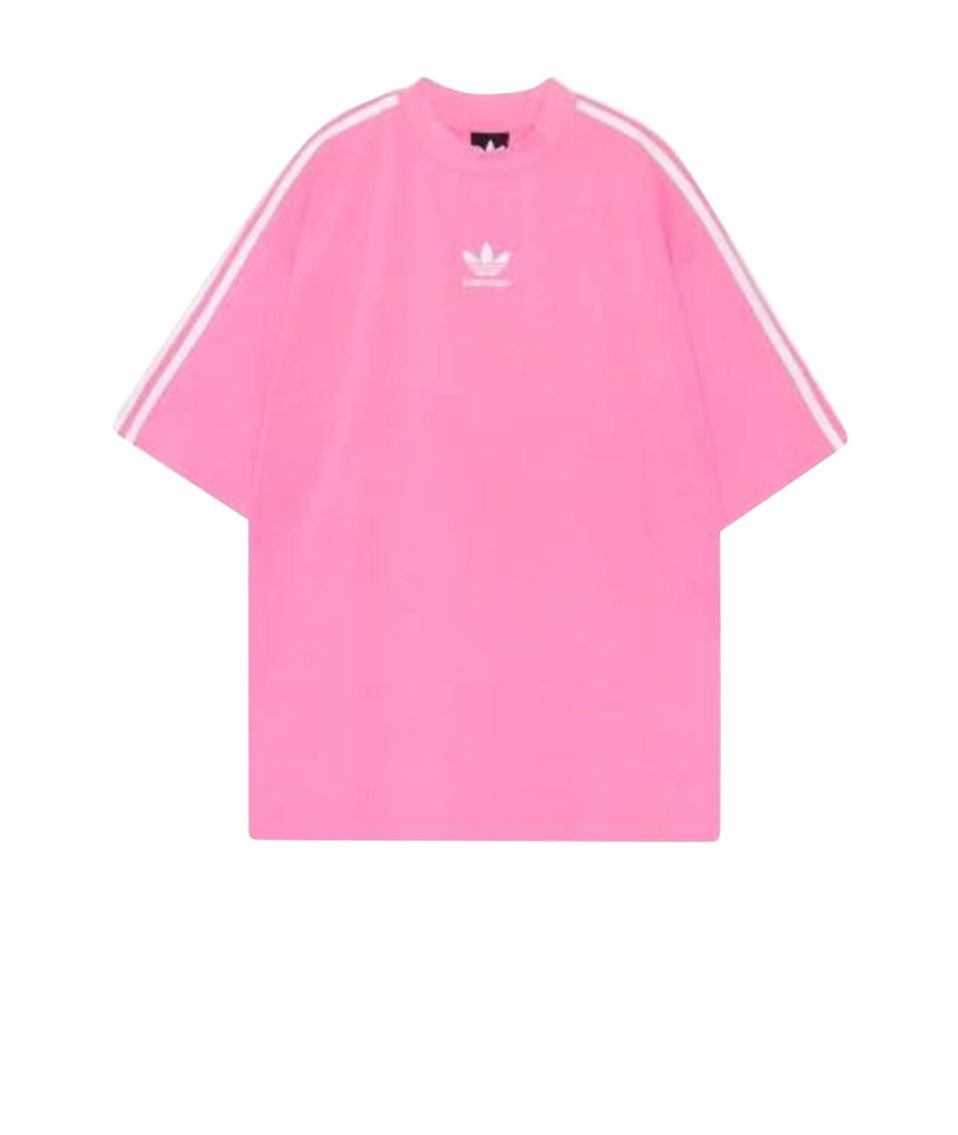 BALENCIAGA Розовая хлопковая футболка, фото 5