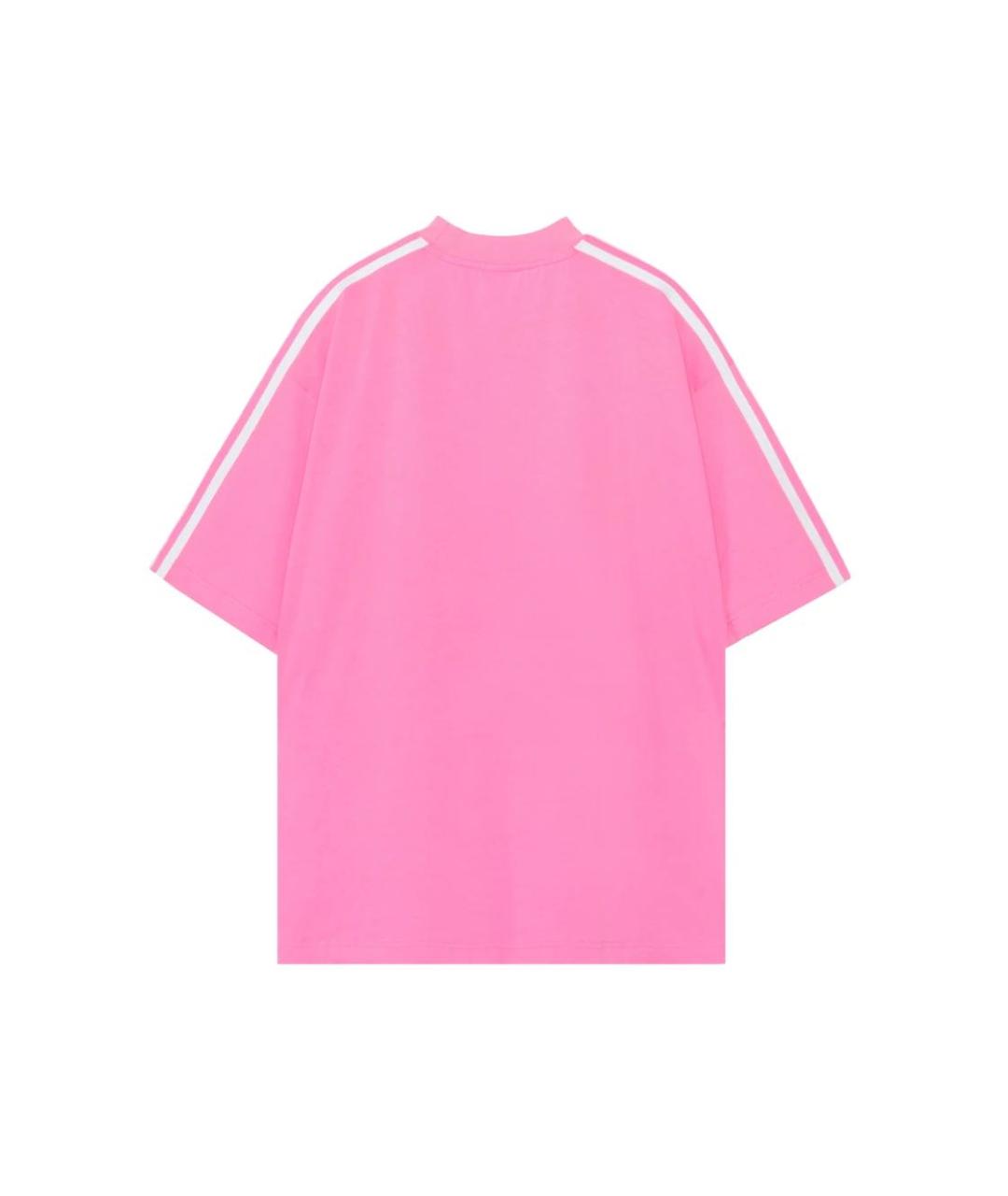 BALENCIAGA Розовая хлопковая футболка, фото 2