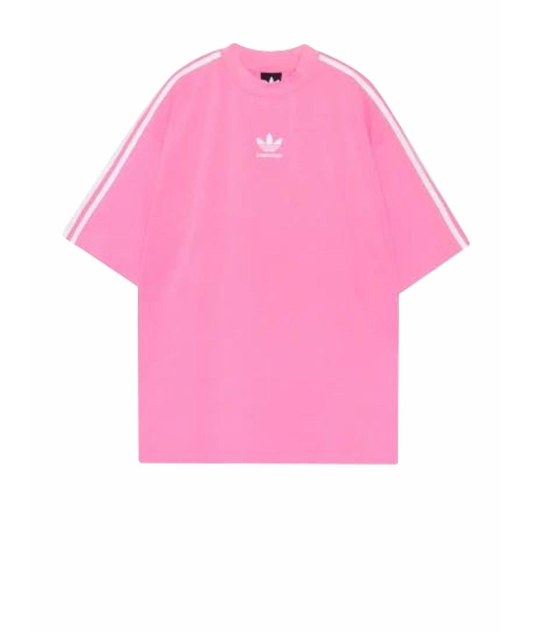 BALENCIAGA Розовая хлопковая футболка, фото 1