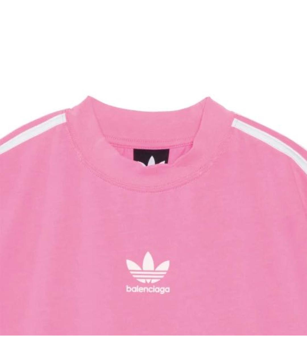 BALENCIAGA Розовая хлопковая футболка, фото 3