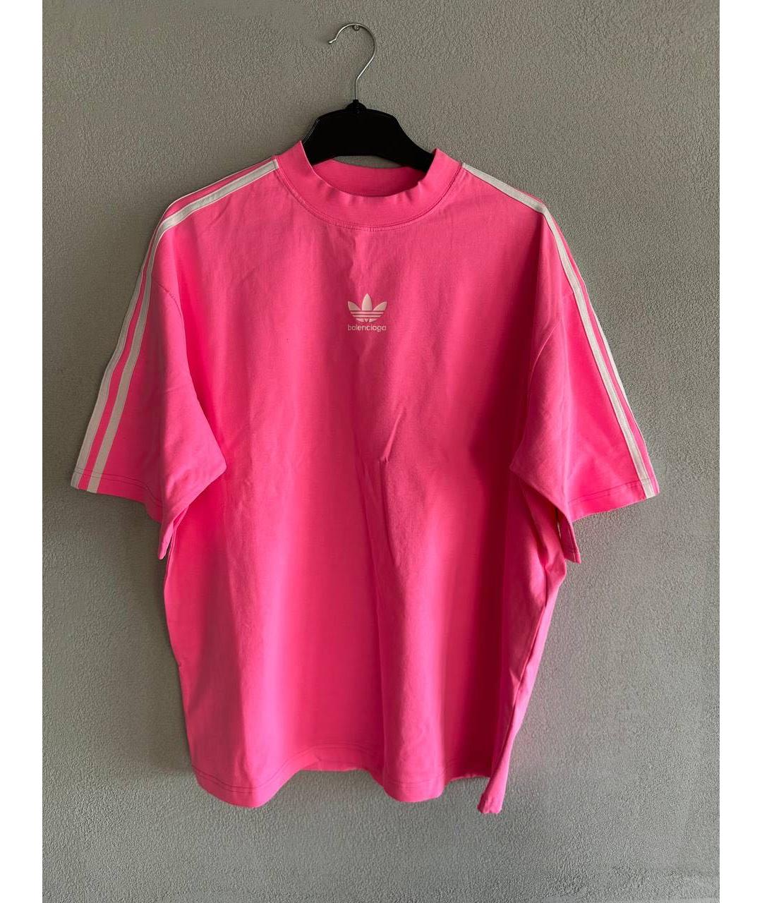 BALENCIAGA Розовая хлопковая футболка, фото 4