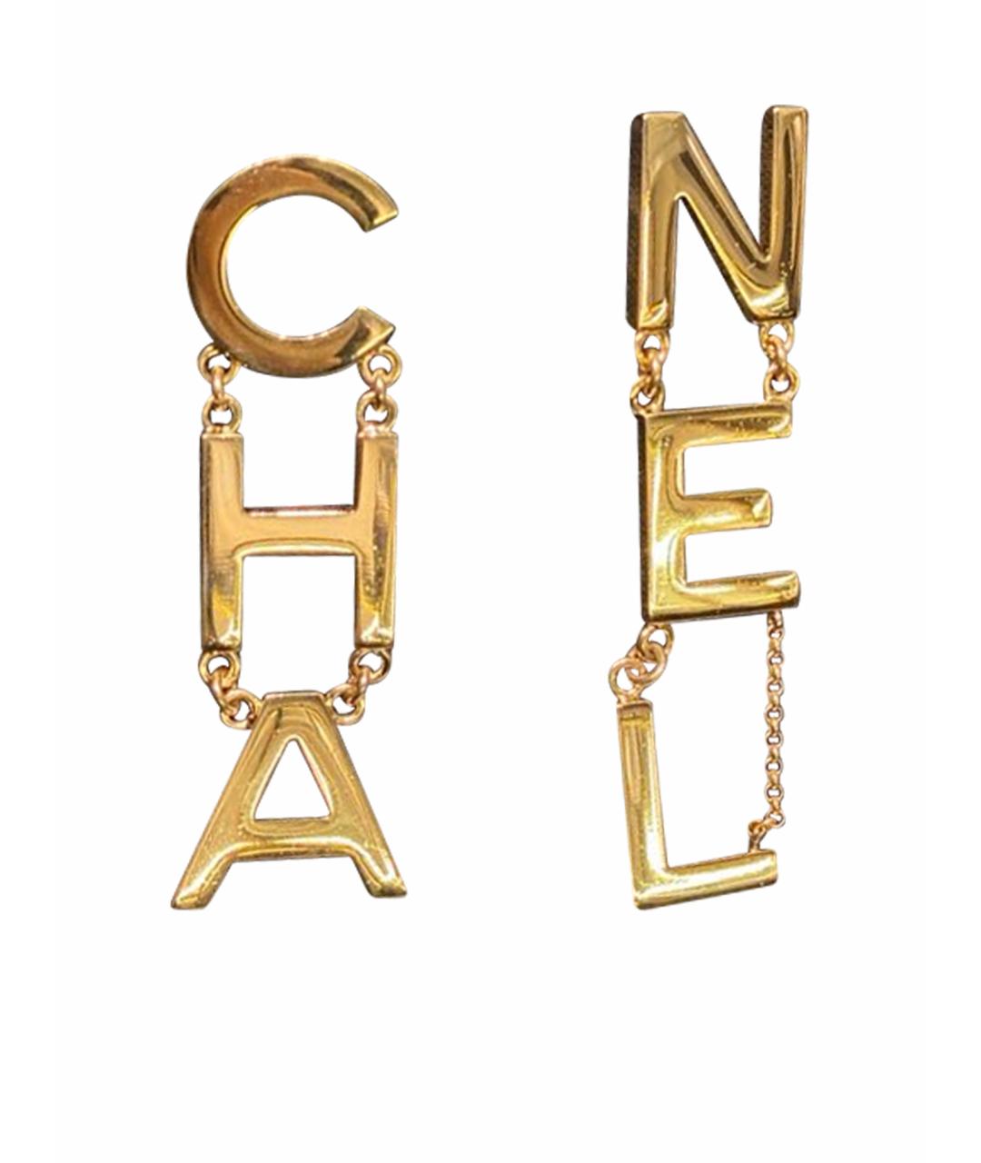 CHANEL Золотые металлические серьги, фото 1