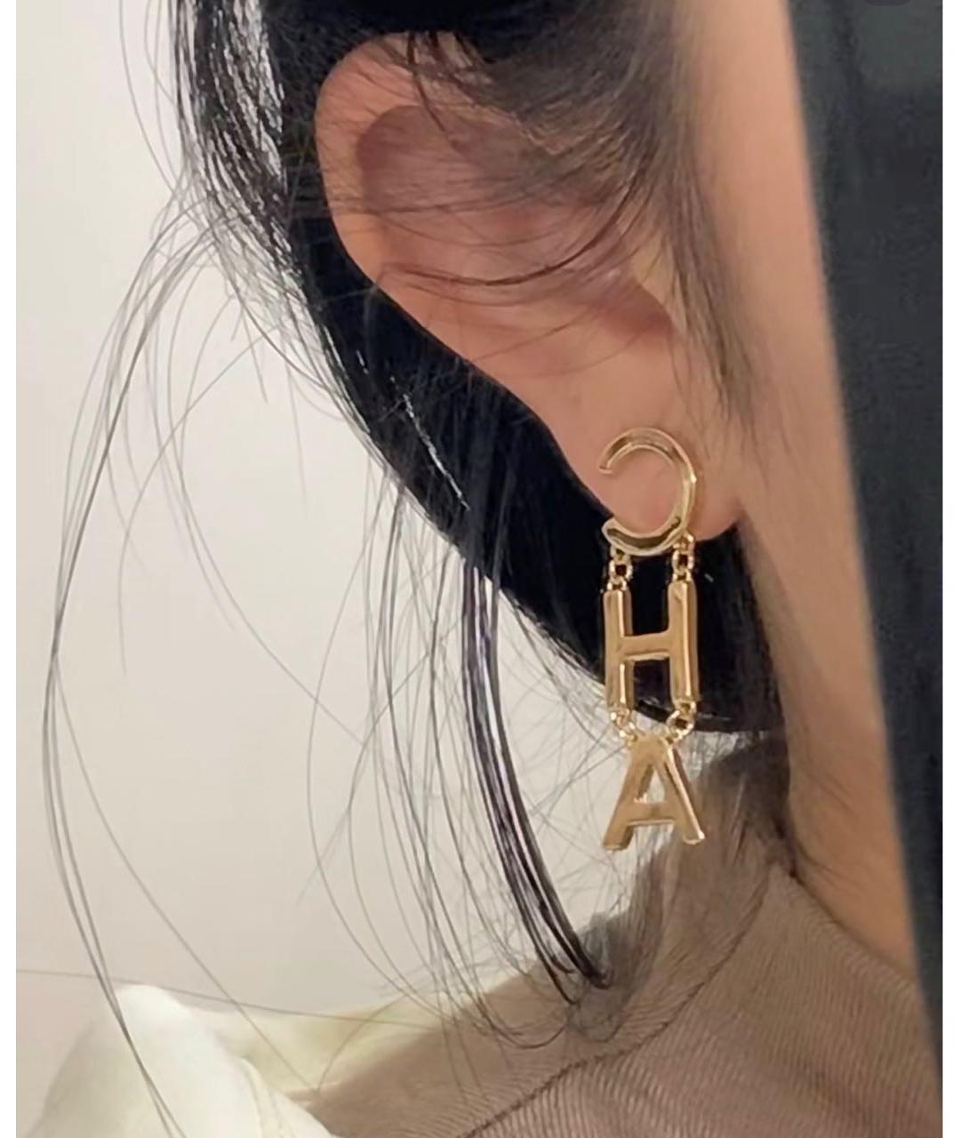 CHANEL Золотые металлические серьги, фото 5