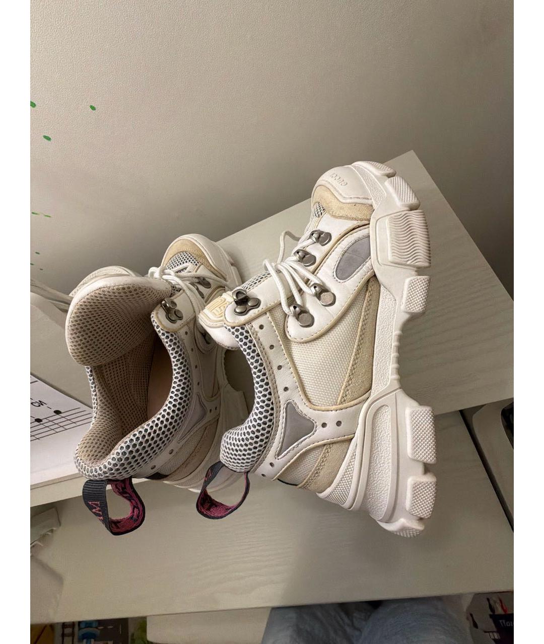 GUCCI Бежевые кожаные кроссовки, фото 7