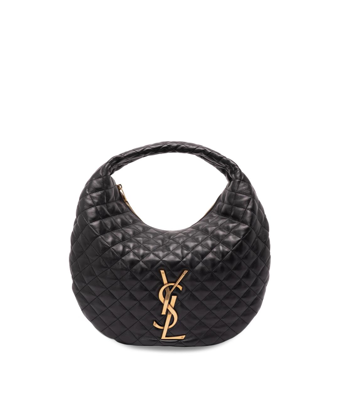SAINT LAURENT Черная кожаная сумка через плечо, фото 1