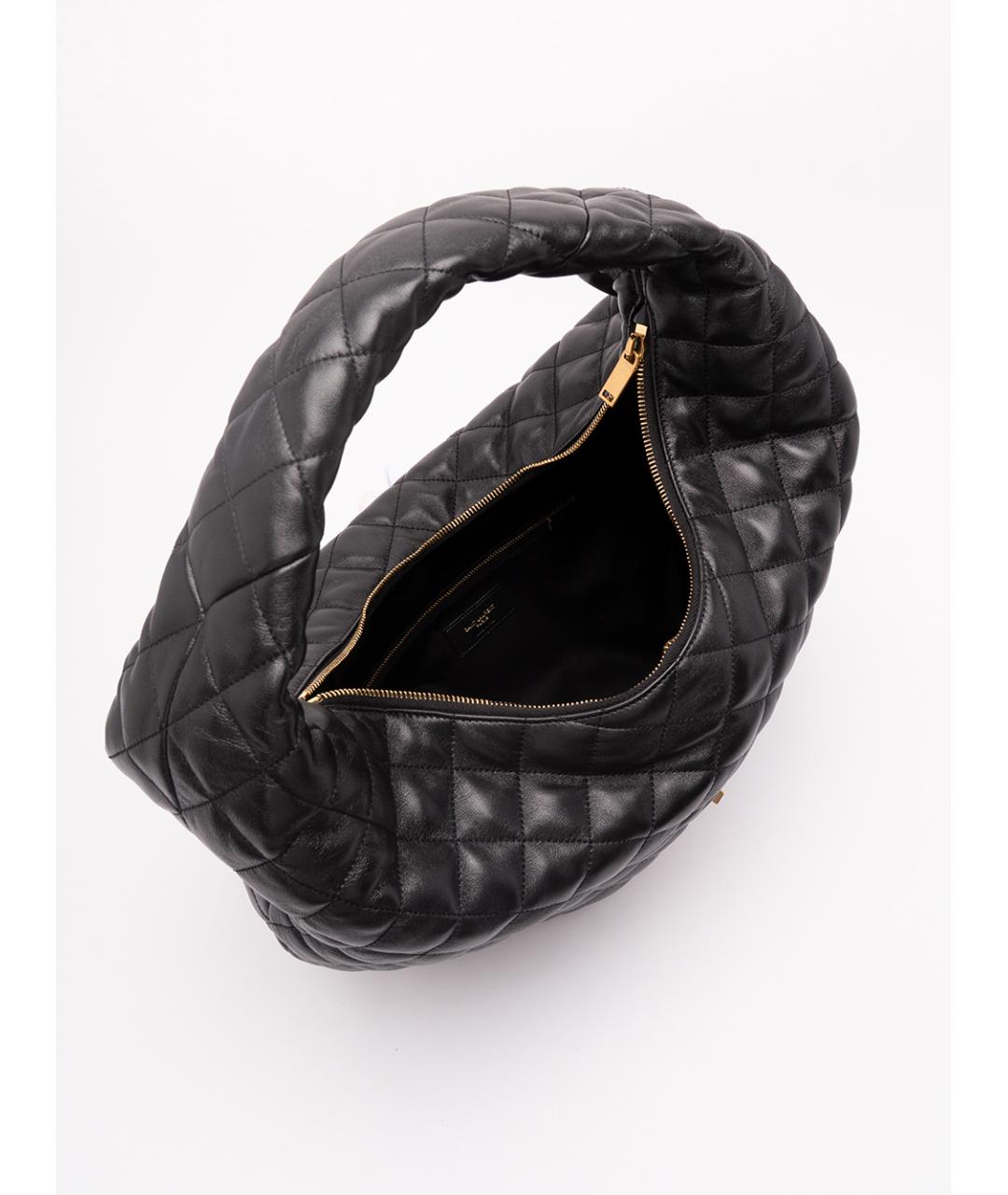 SAINT LAURENT Черная кожаная сумка через плечо, фото 5