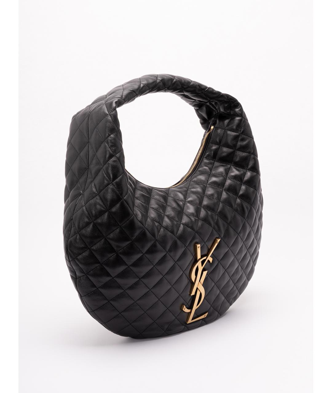 SAINT LAURENT Черная кожаная сумка через плечо, фото 3