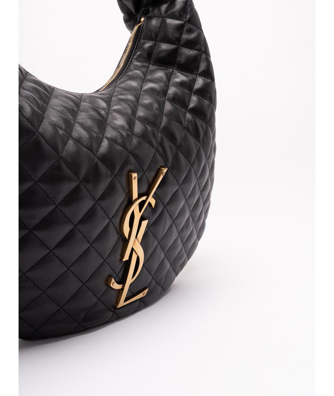 SAINT LAURENT Черная кожаная сумка через плечо, фото 4