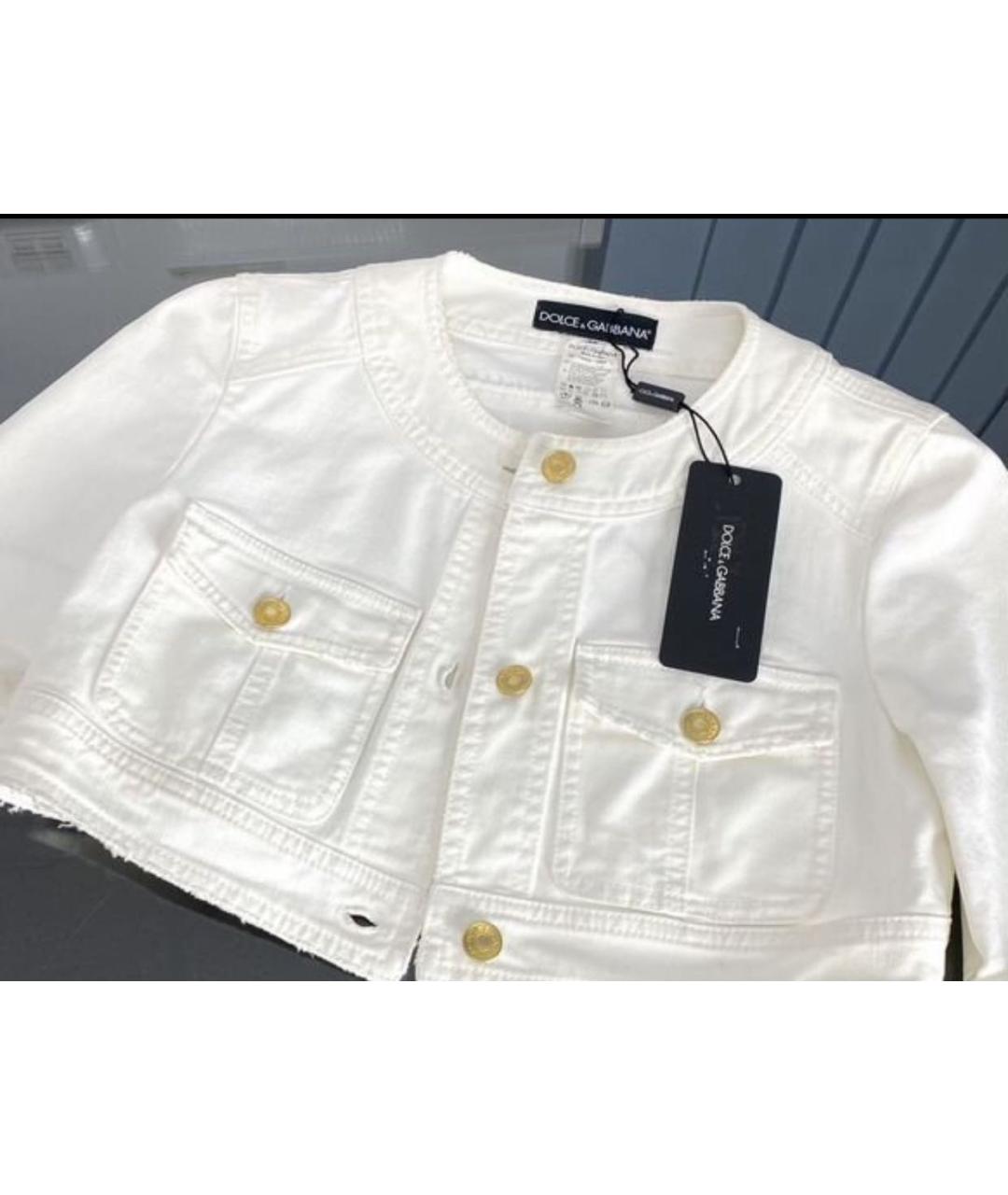 DOLCE&GABBANA Белый хлопковый жакет/пиджак, фото 6