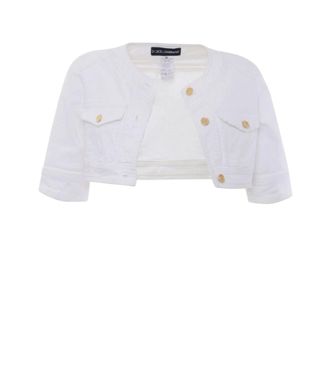 DOLCE&GABBANA Белый хлопковый жакет/пиджак, фото 1