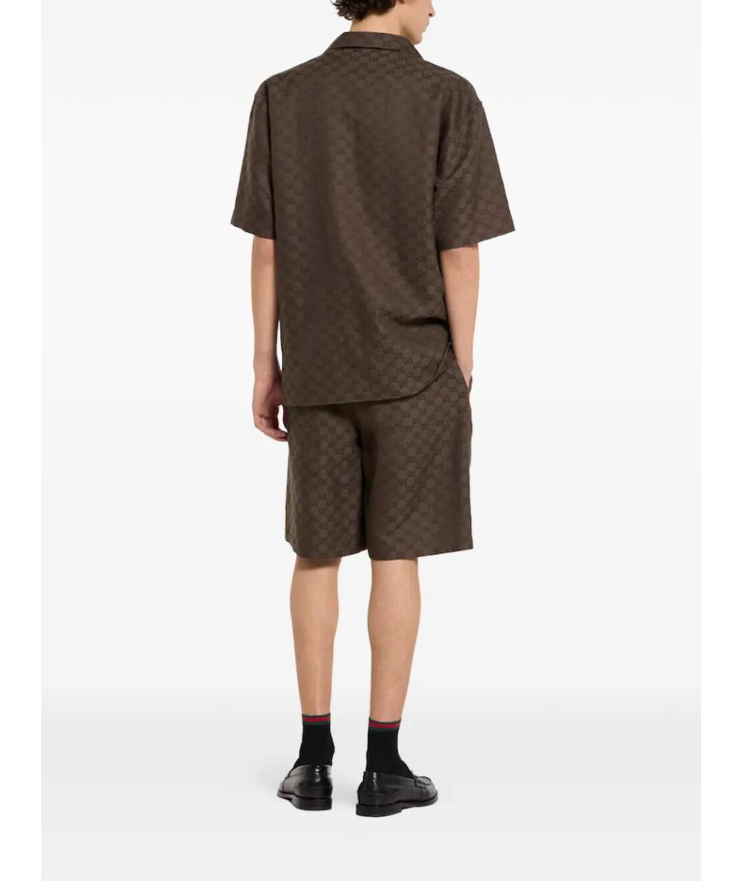 GUCCI Коричневые льняные шорты, фото 6
