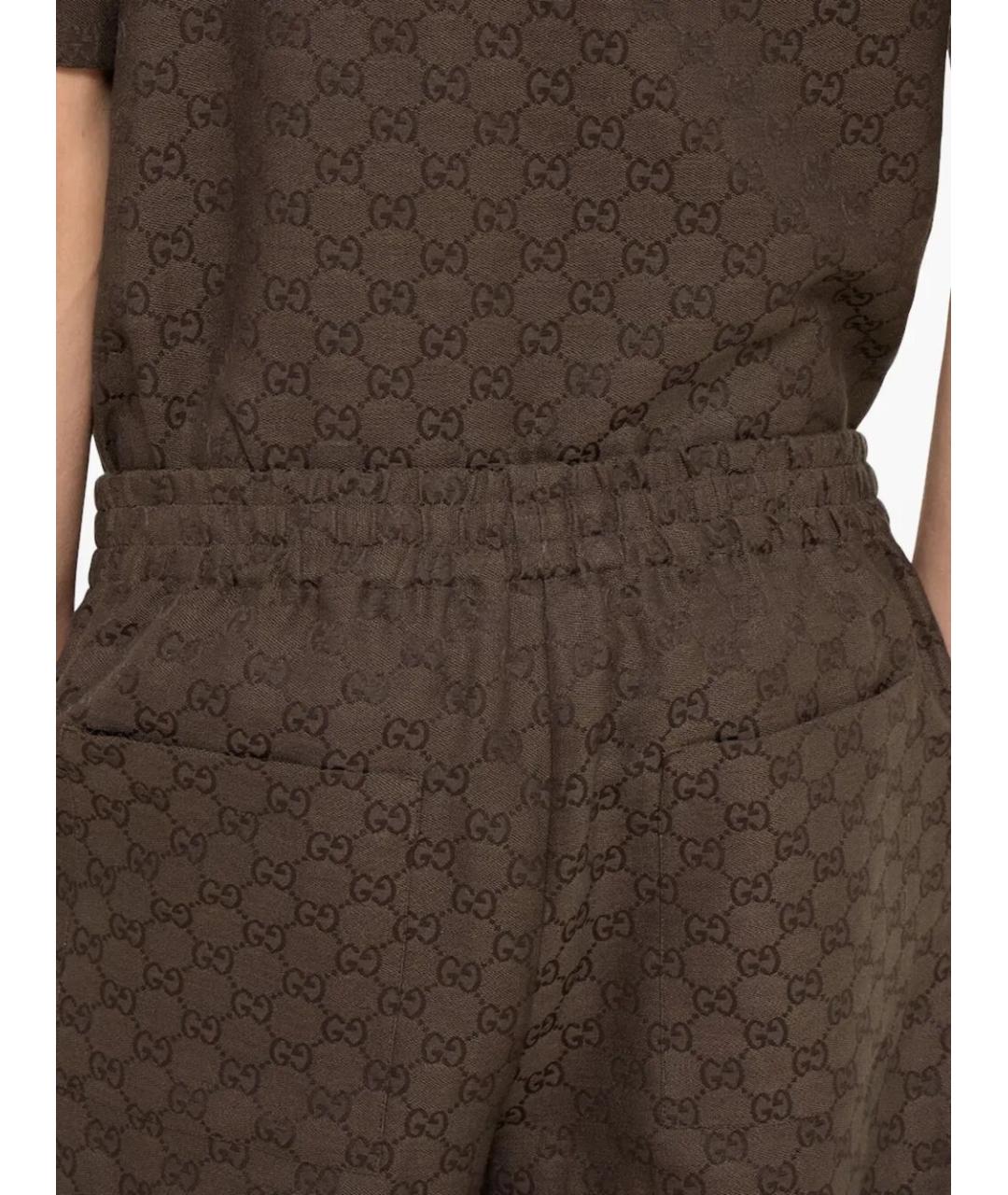 GUCCI Коричневые льняные шорты, фото 4