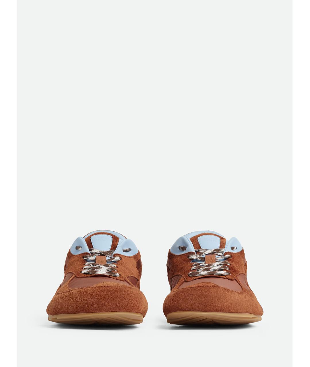 BOTTEGA VENETA Коричневые замшевые низкие кроссовки / кеды, фото 2