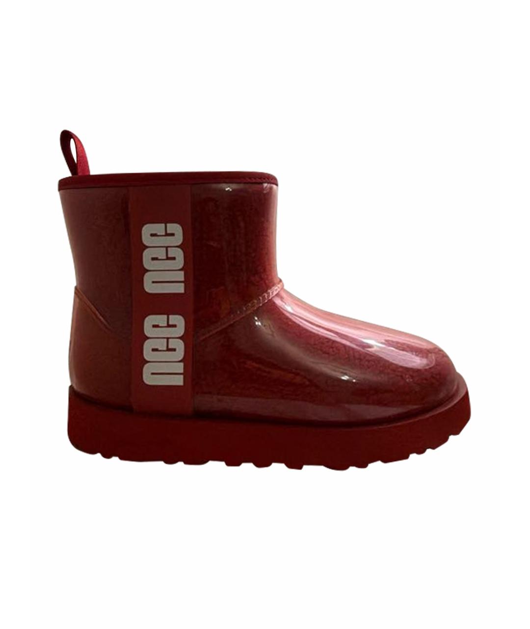 UGG AUSTRALIA Красные резиновые полусапоги, фото 1