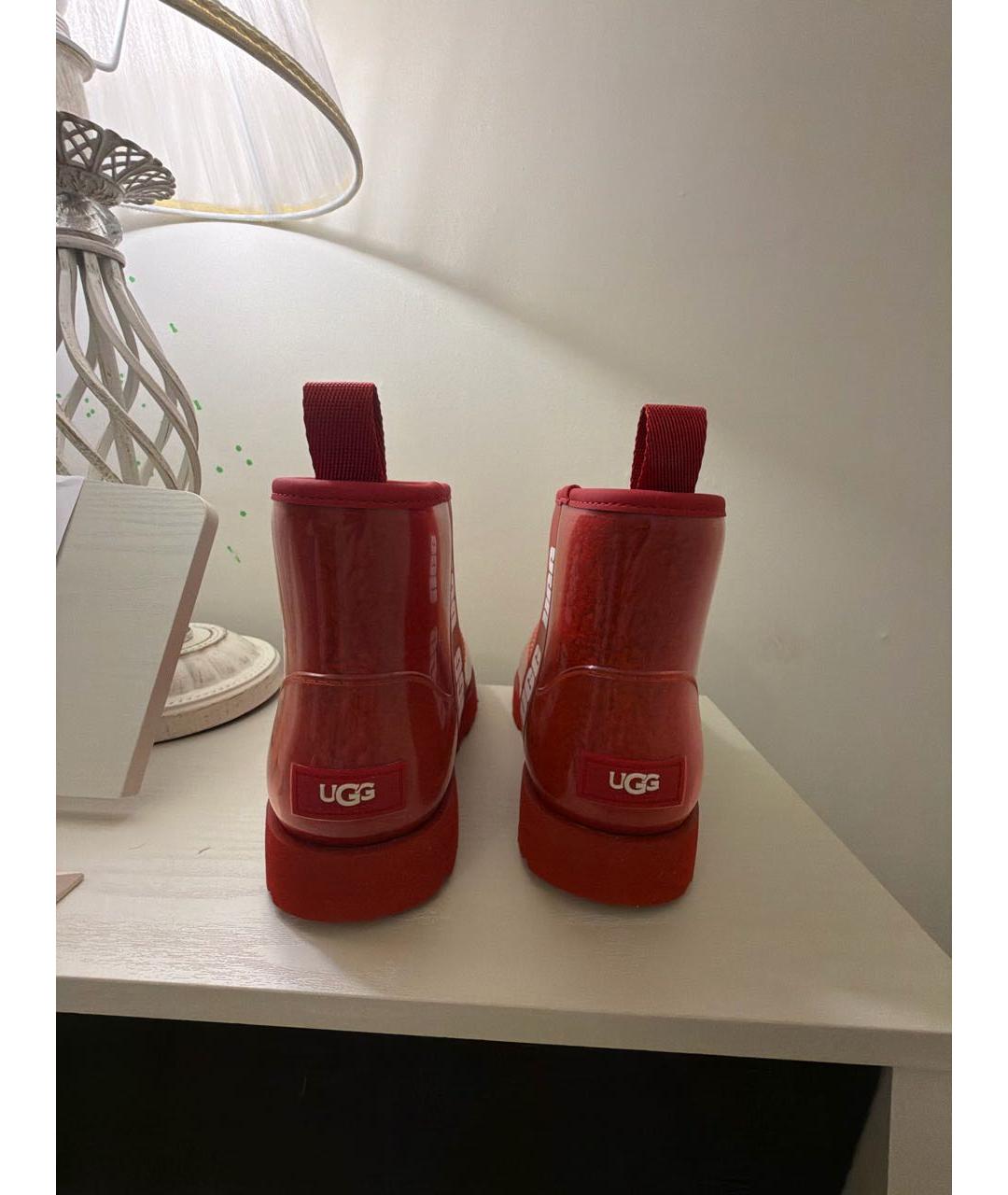 UGG AUSTRALIA Красные резиновые полусапоги, фото 4