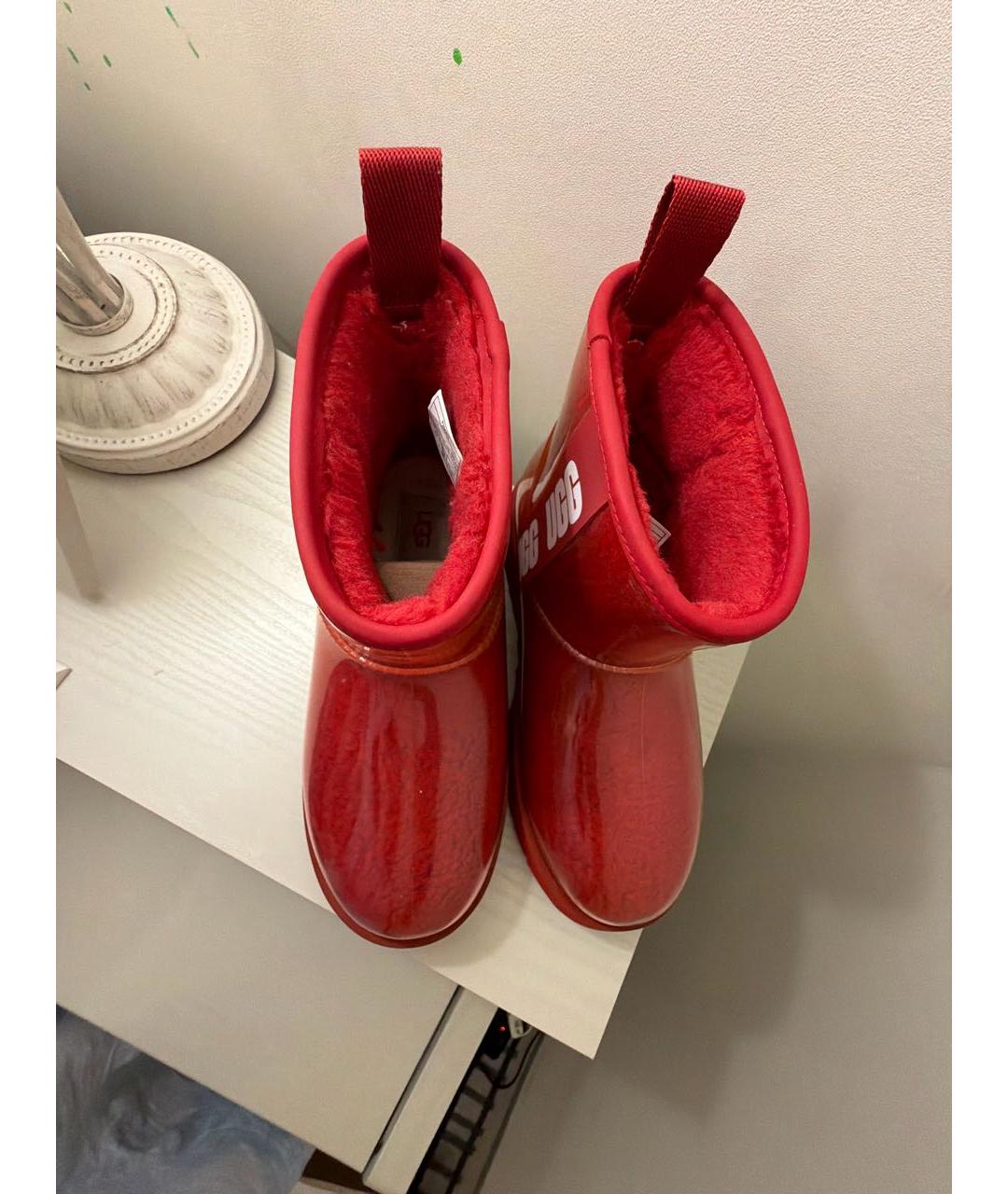 UGG AUSTRALIA Красные резиновые полусапоги, фото 3