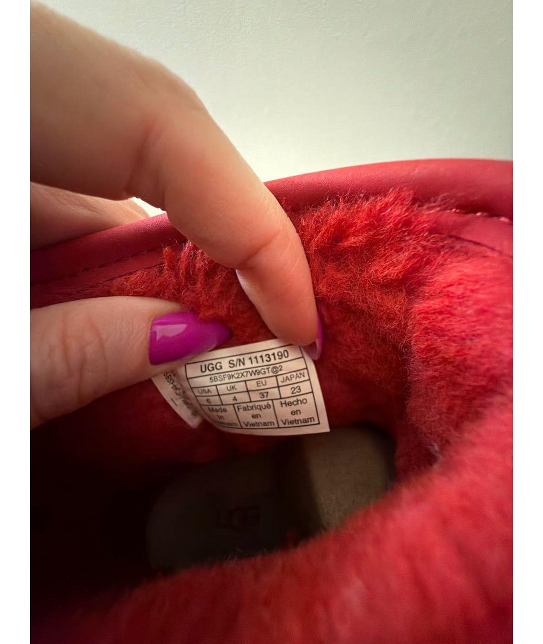 UGG AUSTRALIA Красные резиновые полусапоги, фото 5