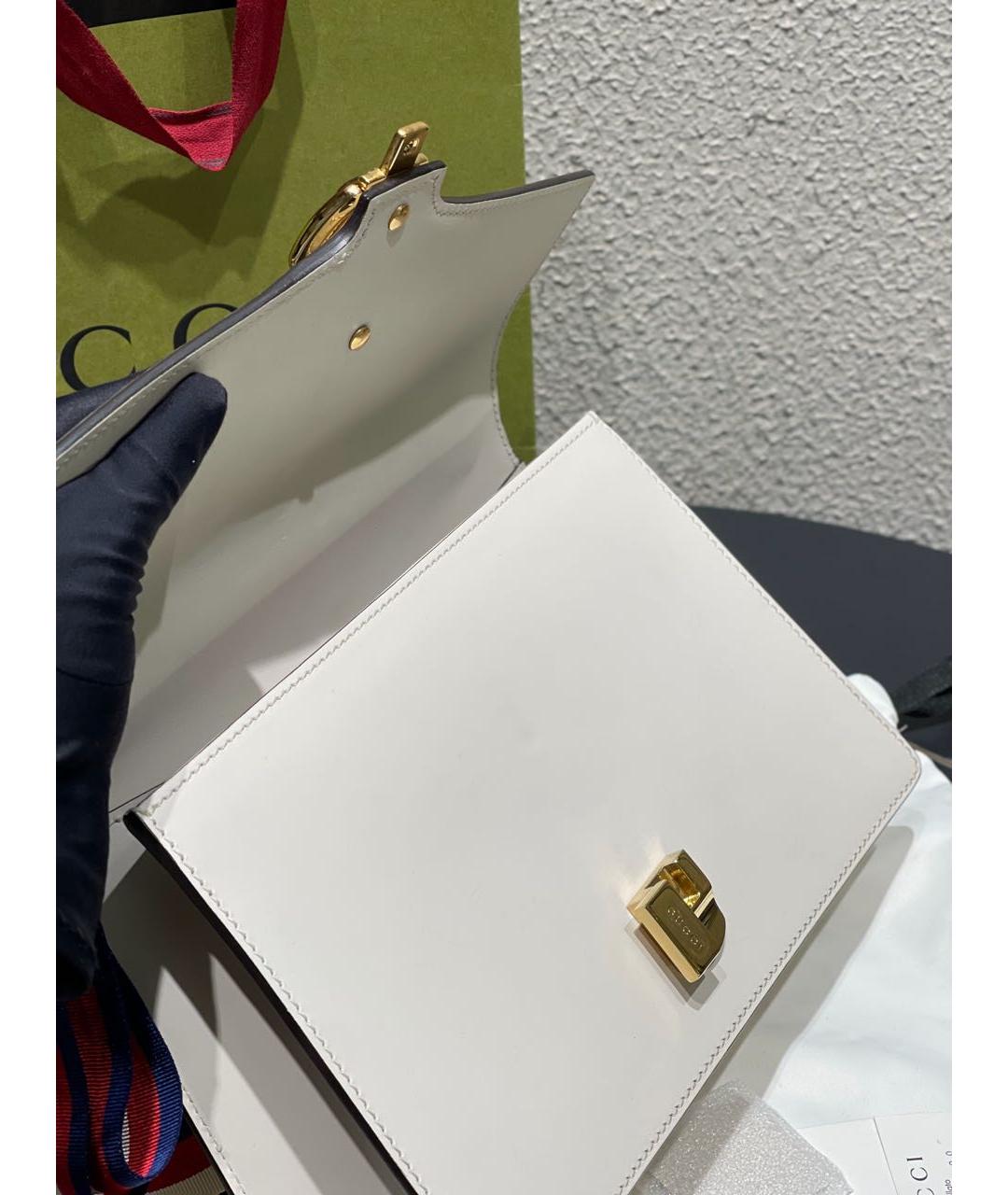 GUCCI Белая кожаная сумка через плечо, фото 7
