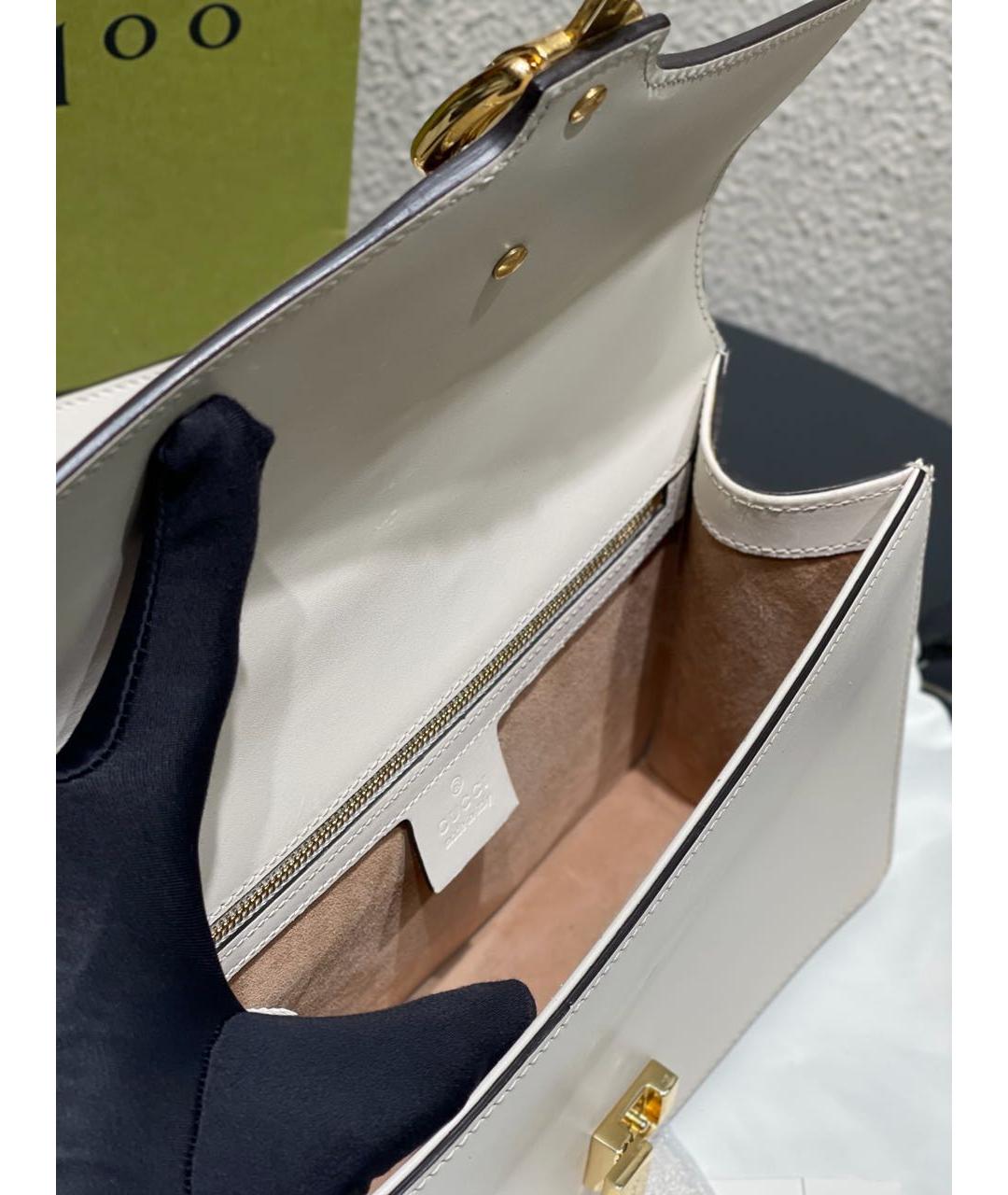 GUCCI Белая кожаная сумка через плечо, фото 8