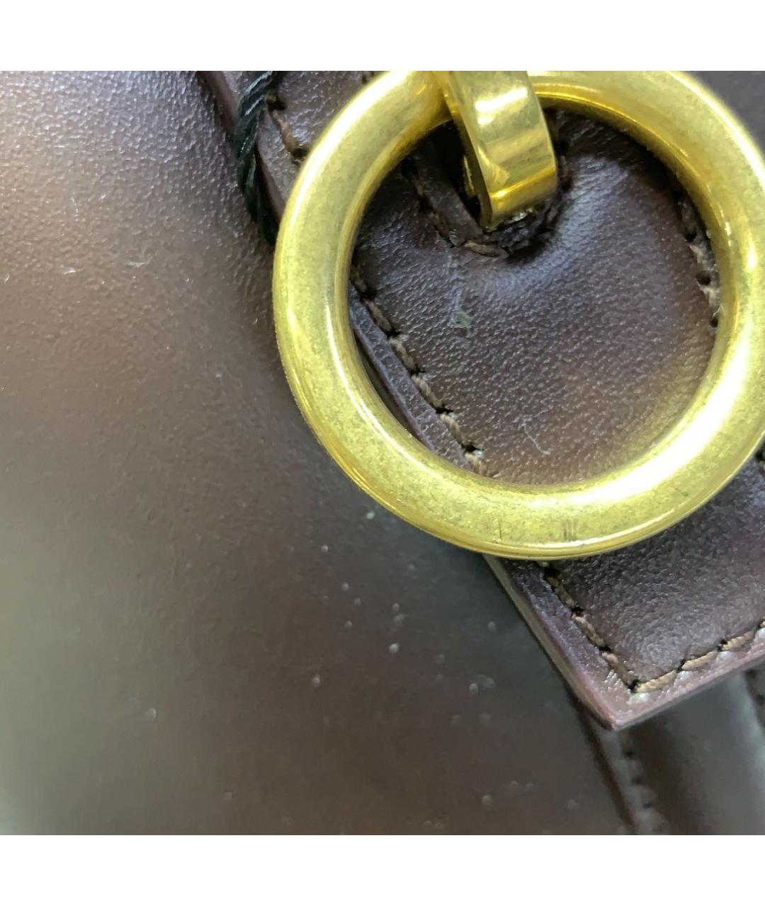 SAINT LAURENT Коричневая кожаная сумка через плечо, фото 2