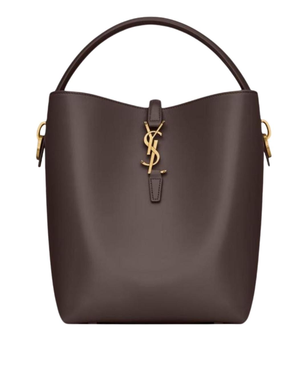 SAINT LAURENT Коричневая кожаная сумка через плечо, фото 1