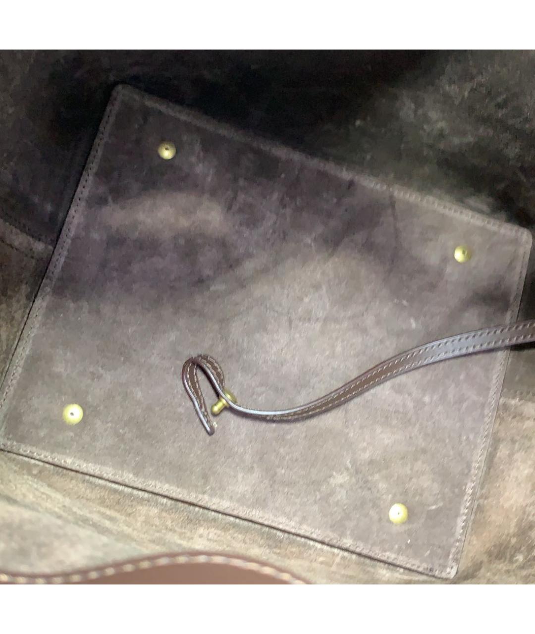 SAINT LAURENT Коричневая кожаная сумка через плечо, фото 3