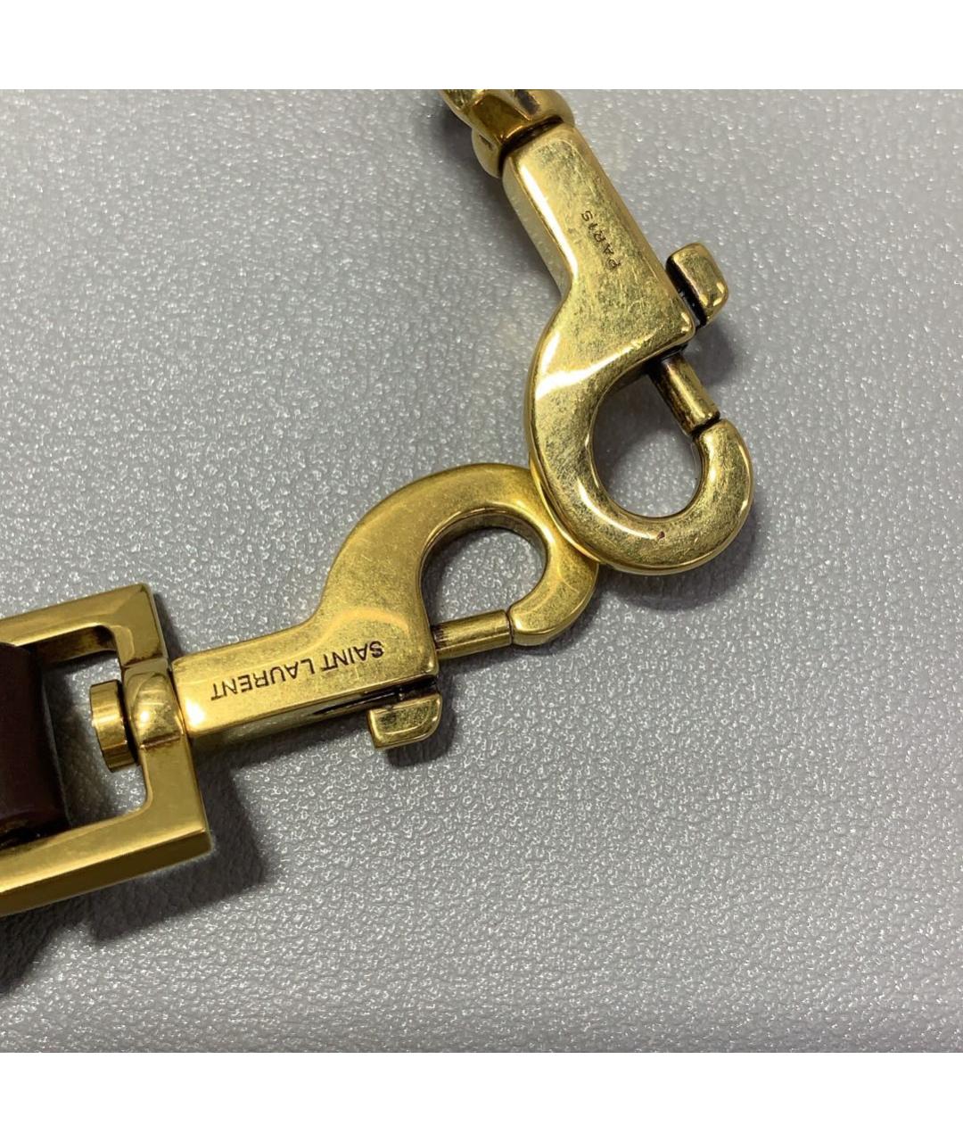 SAINT LAURENT Коричневая кожаная сумка через плечо, фото 4