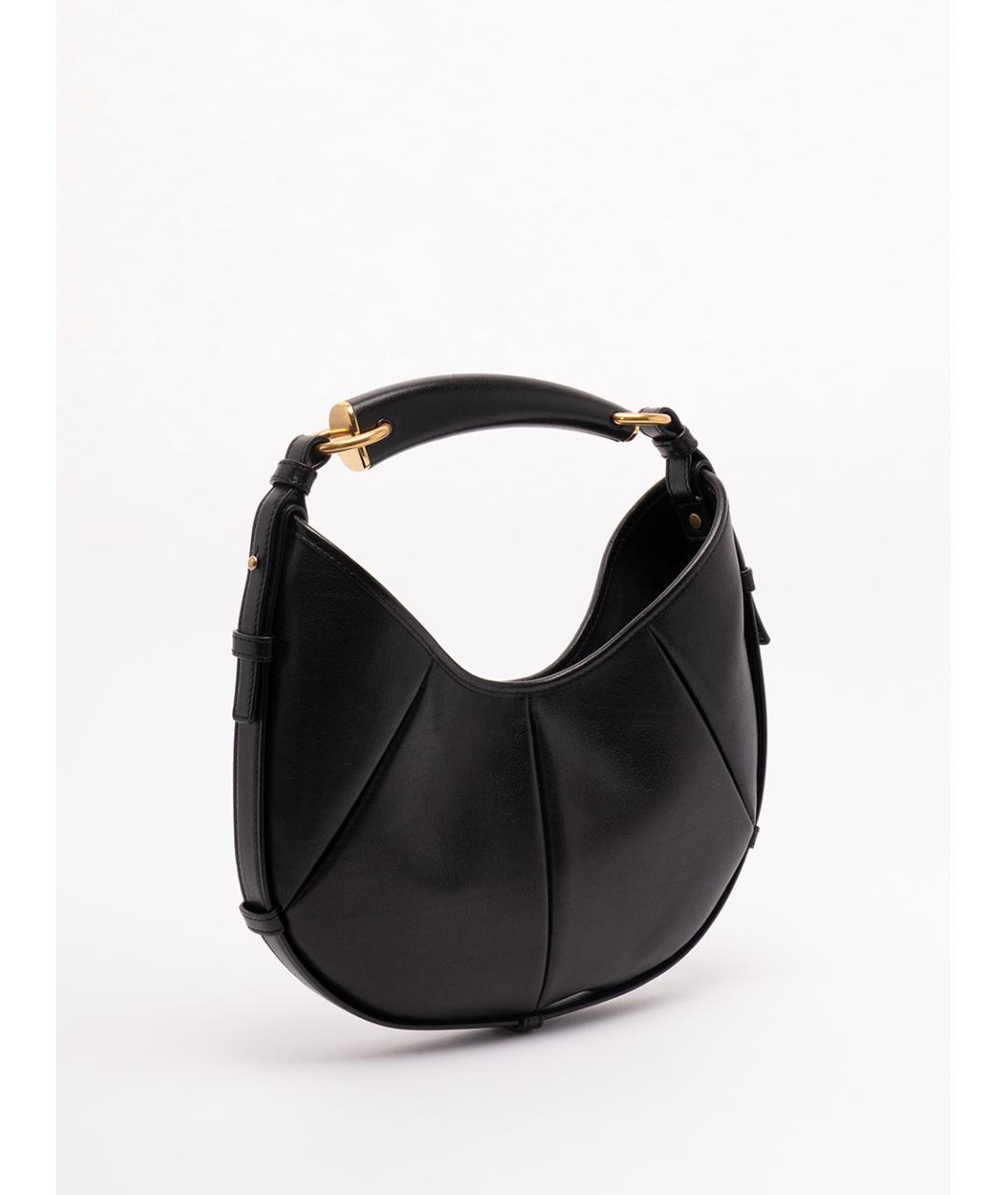 SAINT LAURENT Черная кожаная сумка с короткими ручками, фото 2