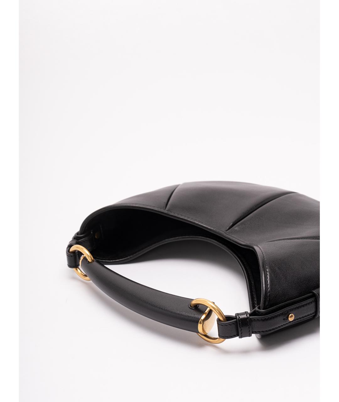 SAINT LAURENT Черная кожаная сумка с короткими ручками, фото 3