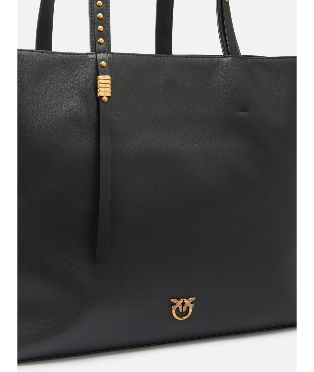 PINKO Черная кожаная сумка тоут, фото 4