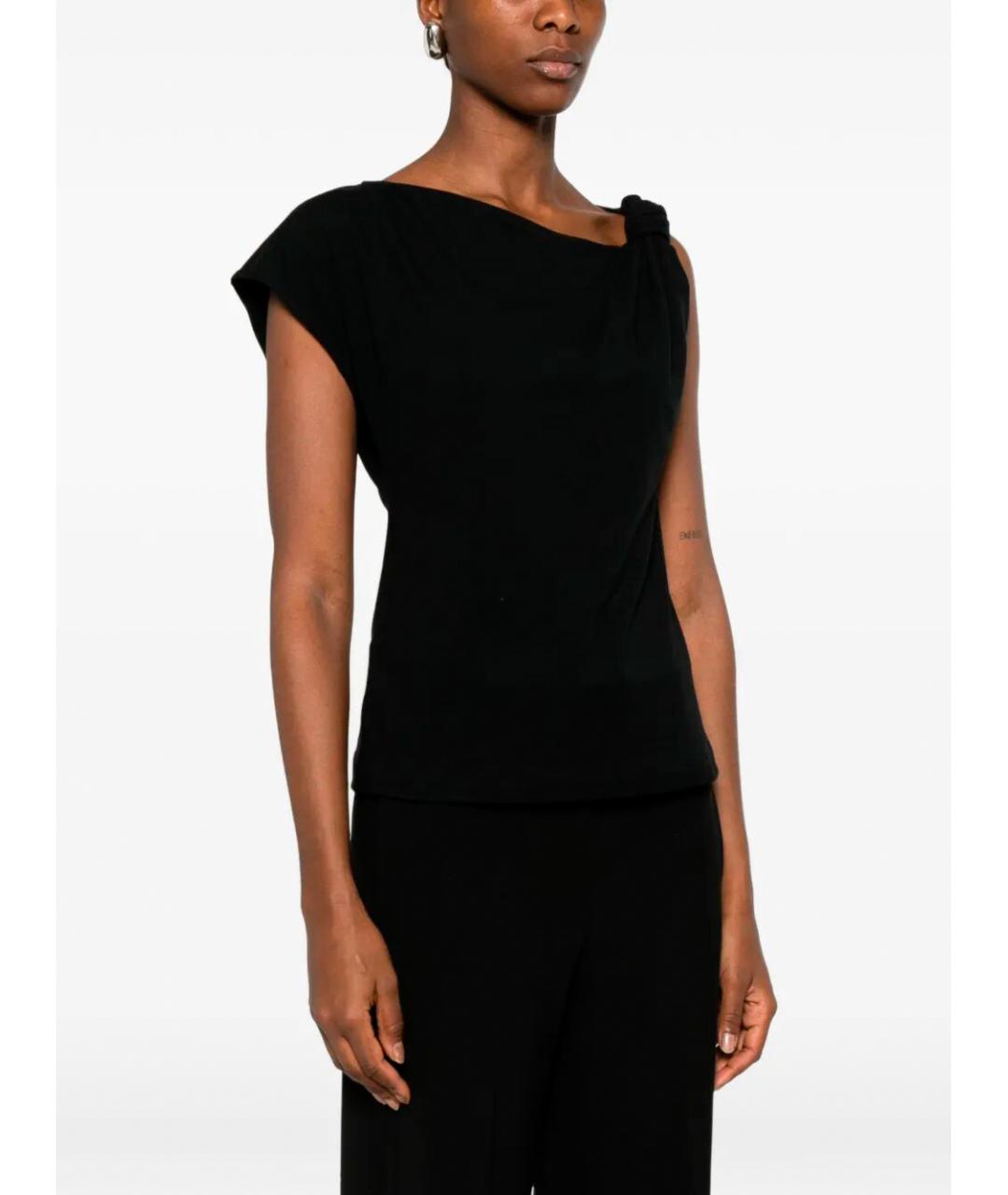 PINKO Черная хлопковая футболка, фото 4