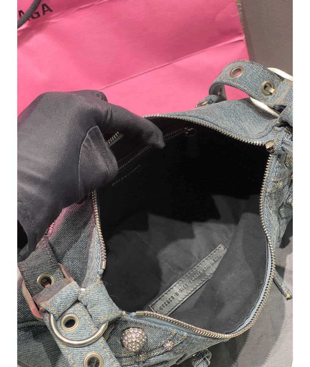 BALENCIAGA Голубая деним сумка через плечо, фото 7