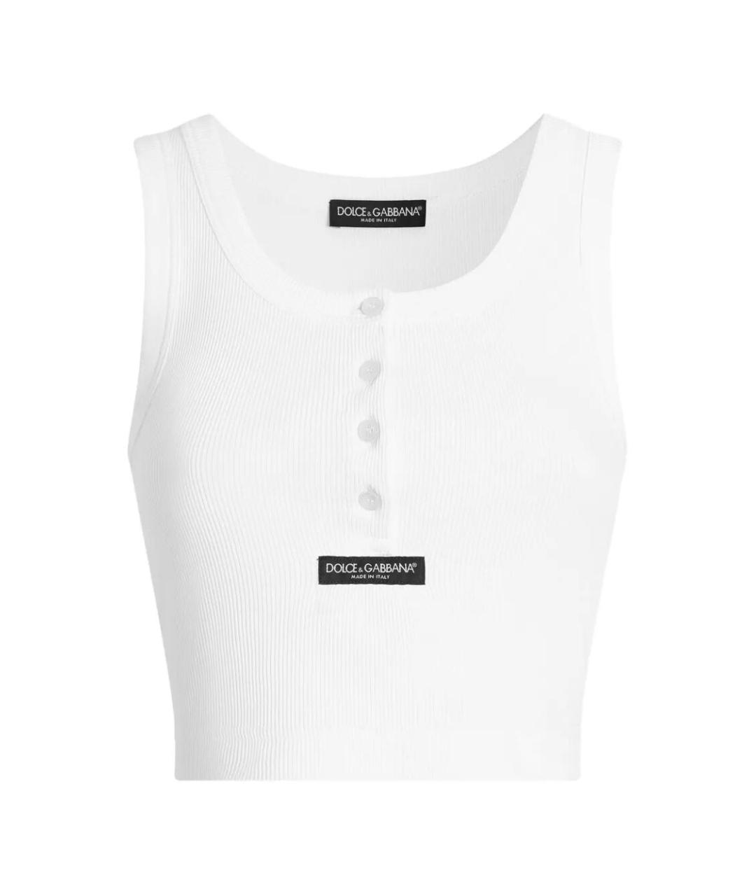 DOLCE&GABBANA Белая хлопковая майка, фото 1