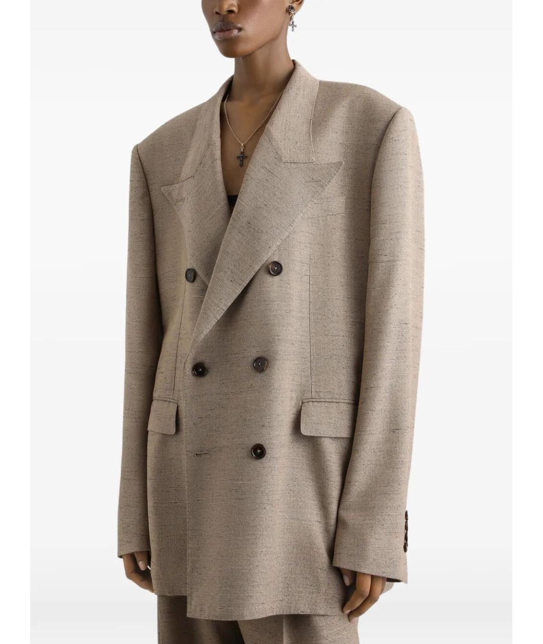 DOLCE&GABBANA Бежевый вискозный жакет/пиджак, фото 4