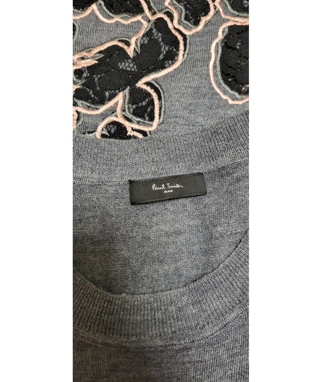 PAUL SMITH Серое шерстяное повседневное платье, фото 3