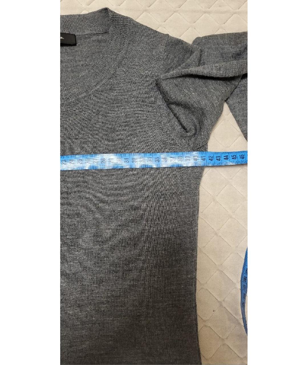 PAUL SMITH Серое шерстяное повседневное платье, фото 8