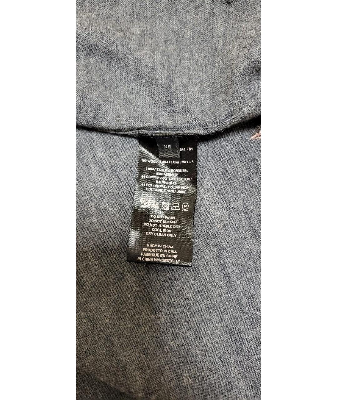 PAUL SMITH Серое шерстяное повседневное платье, фото 4