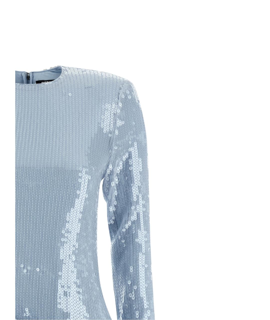 ROTATE Голубое полиэстеровое коктейльное платье, фото 2