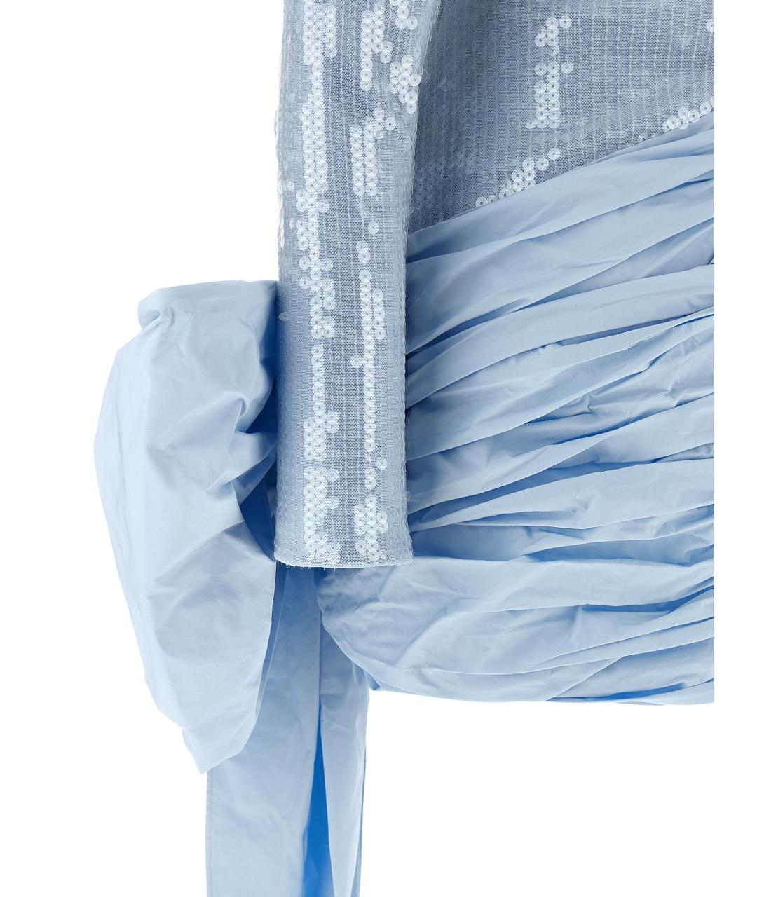 ROTATE Голубое полиэстеровое коктейльное платье, фото 3