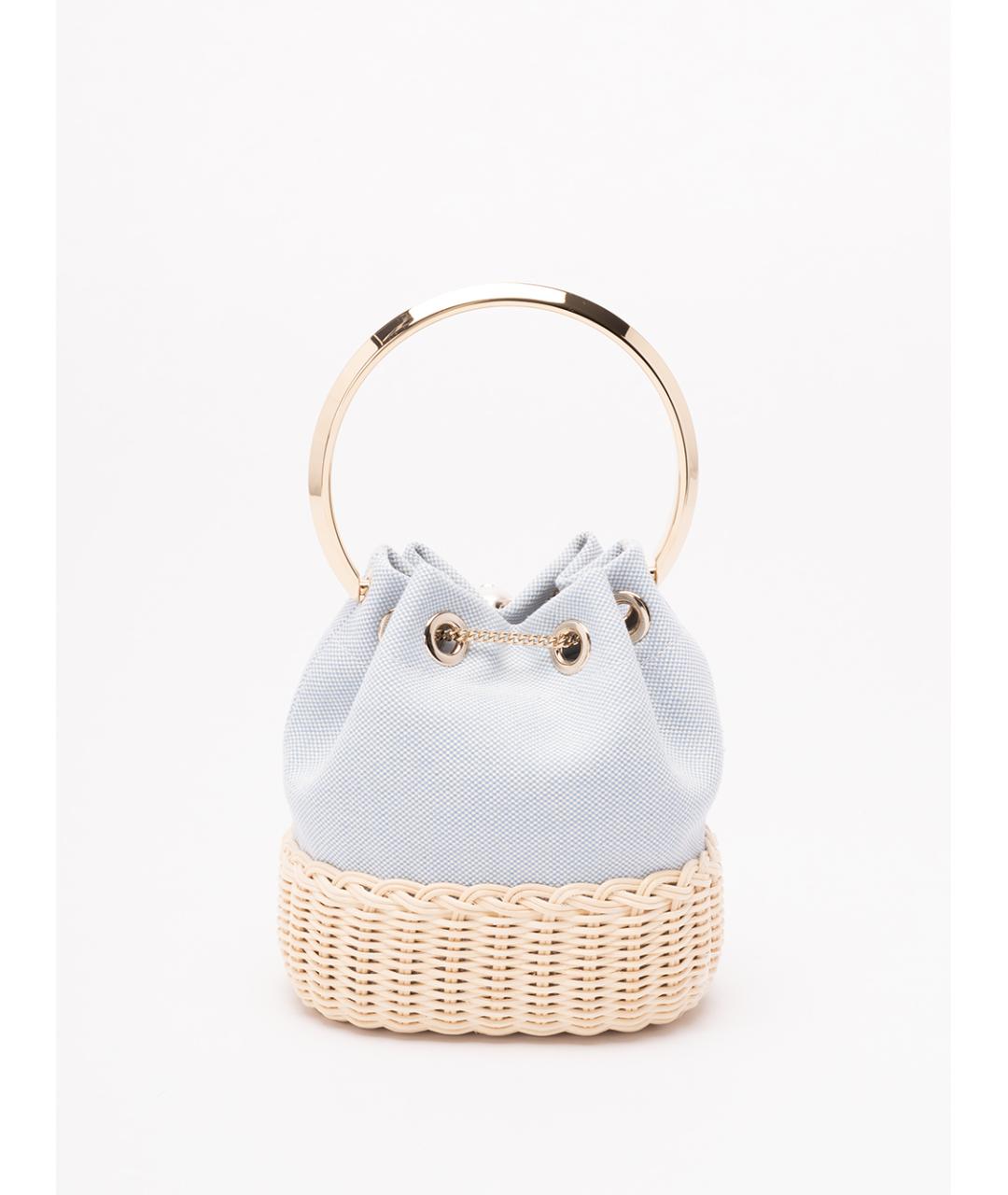 JIMMY CHOO Голубая тканевая сумка с короткими ручками, фото 2