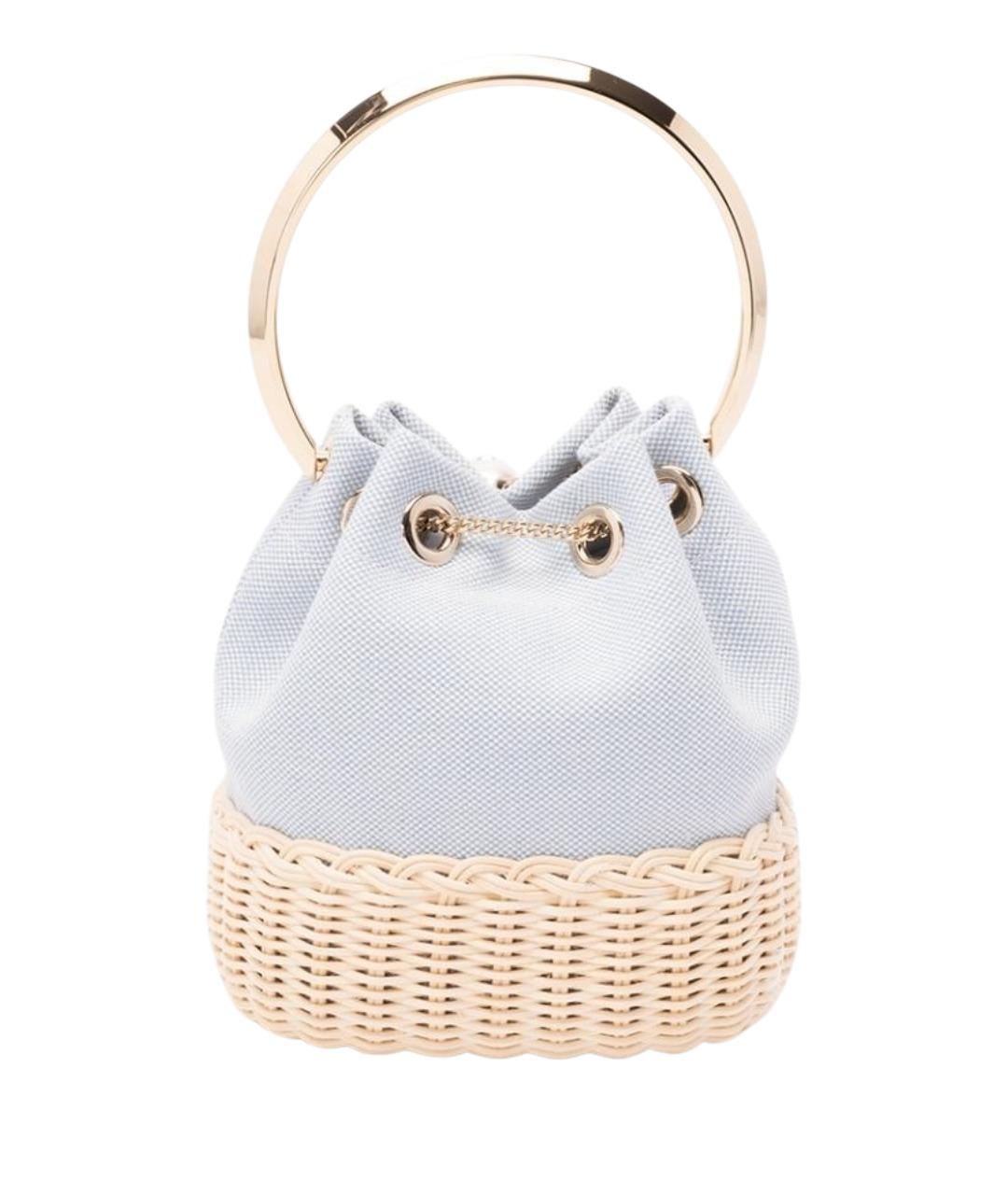 JIMMY CHOO Голубая хлопковая сумка с короткими ручками, фото 2