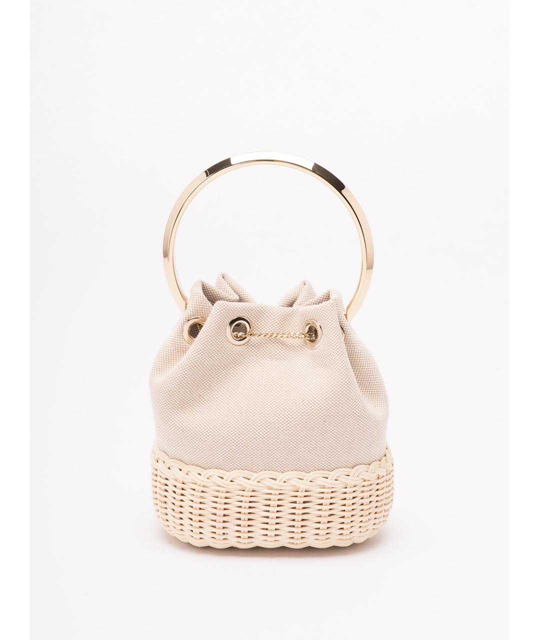 JIMMY CHOO Бежевая тканевая сумка с короткими ручками, фото 2