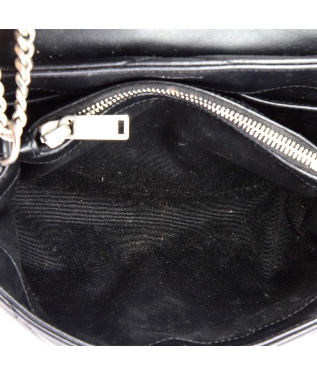 SAINT LAURENT Черная кожаная сумка через плечо, фото 5