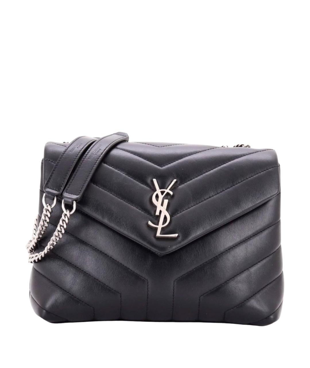 SAINT LAURENT Черная кожаная сумка через плечо, фото 1