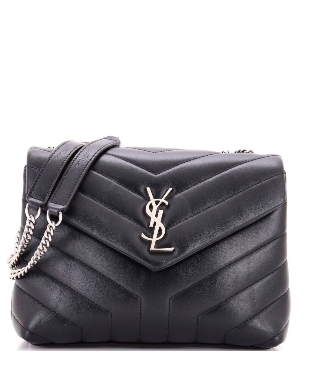 SAINT LAURENT Черная кожаная сумка через плечо, фото 9